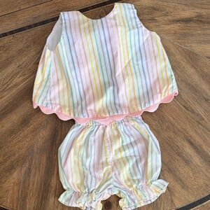 The Beaufort Bonnet Company Pastel Striped Kids Matching Set